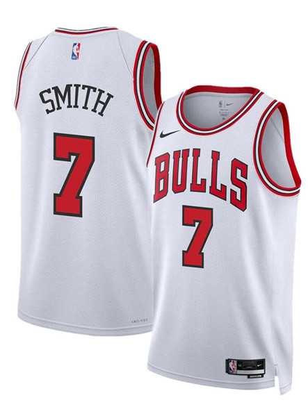 Mens Chicago Bulls #7 Jalen Smith White 2024 Association Edition Stitched Basketball Jersey Dzhi->chicago bulls->NBA Jersey